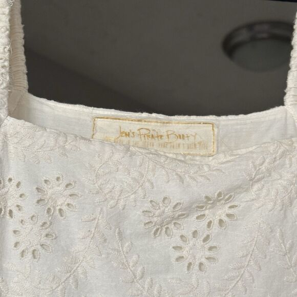 Jen's Pirate Booty Mini Dress Womens Ashbury Swirl Square Neck Cotton Eyelet S - Picture 4 of 12